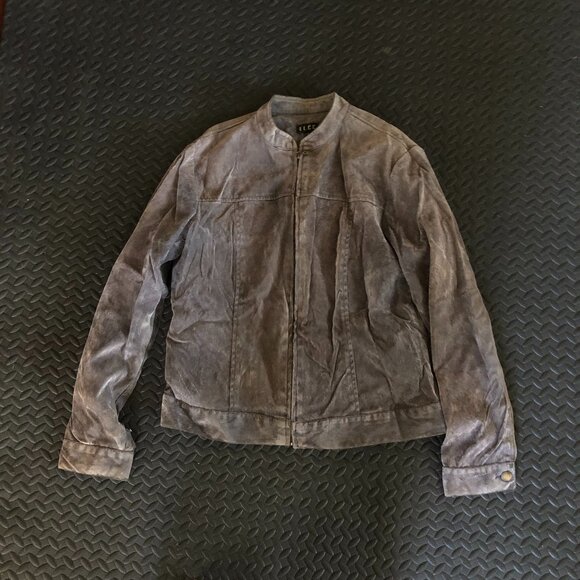 WOMENS ELCC VELVET LIKE ZIP UP JACKET SIZE MEDUM WITH FAINT PAISLEY PRINT - Picture 1 of 6